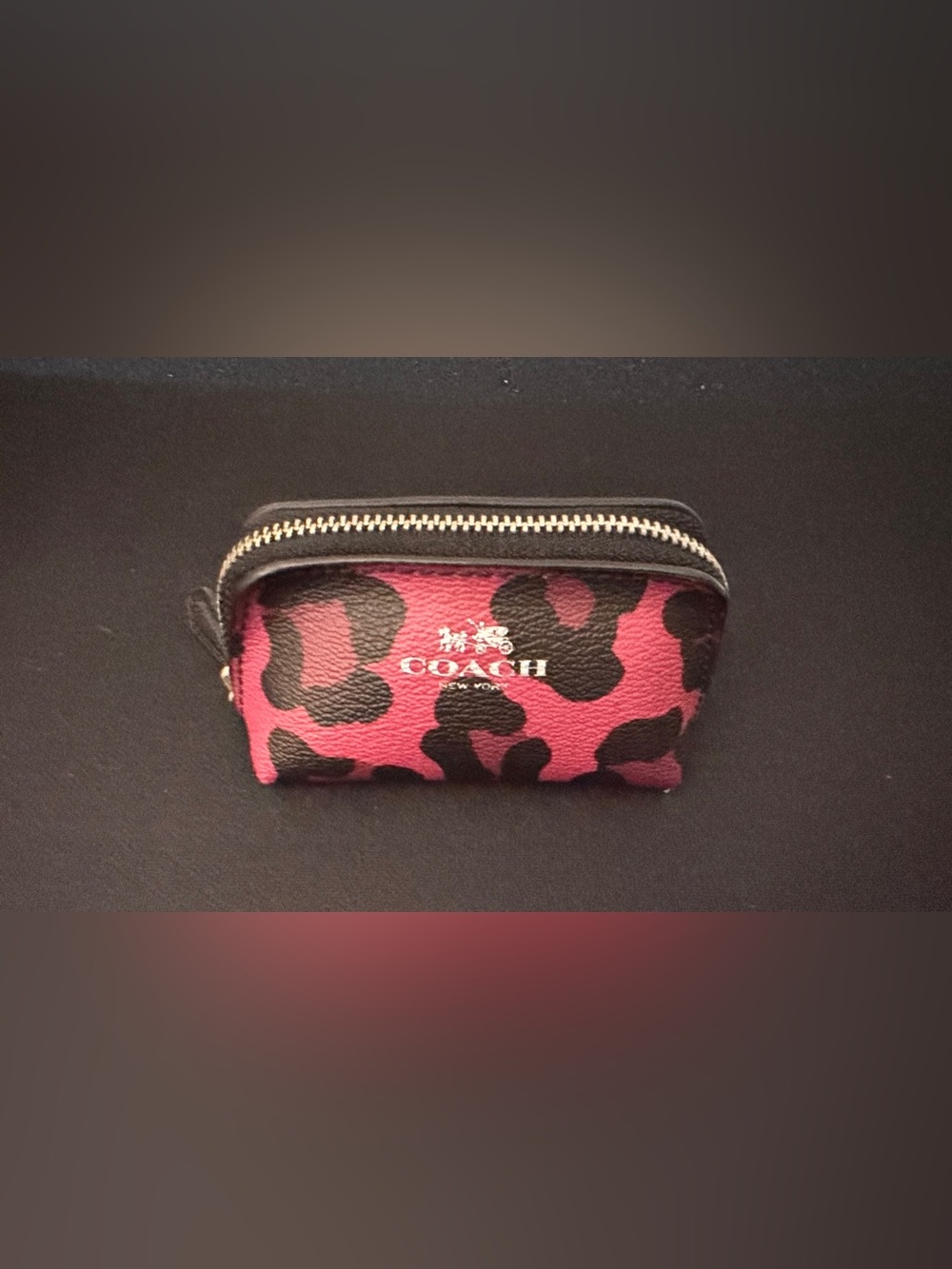 Coach Ocelot Animal Print MICRO Mini Zip-Purse/Pouch/coin case